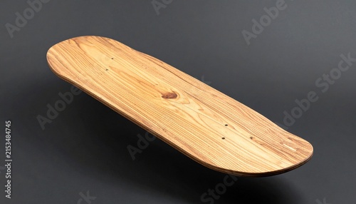 Wooden skateboard glows with radiant clarity, radiating resilience, craft, and motion; a vivid emblem of design, balance, and transformation within sport.