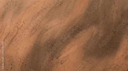 Close-up view of a textured sandy surface with natural patterns and subtle color variations highlighting the earthy terrain
