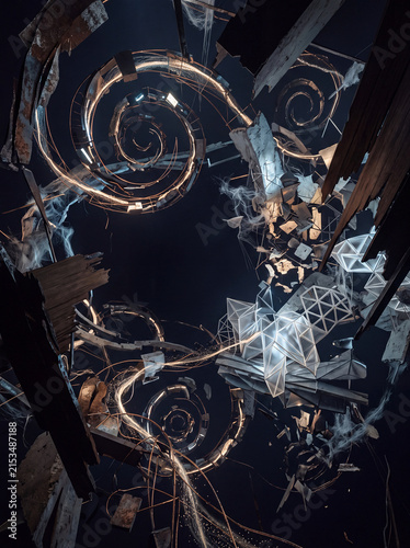 Abstract Fractured Spiral Void