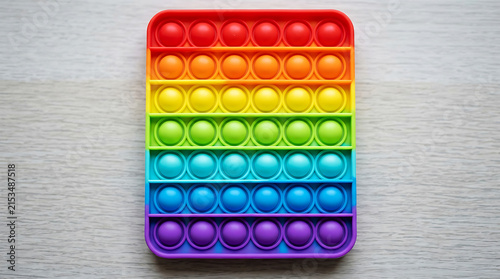 Vibrant sensory toy grid with colorful silicone bumps