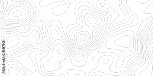 Topographic map background geographic line map with seamless ornament design. The black on white contours topography stylized height of the lines map.