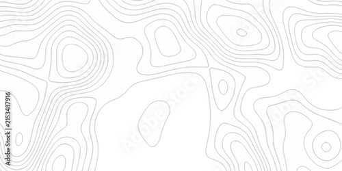Topographic map background geographic line map with seamless ornament design. The black on white contours topography stylized height of the lines map.