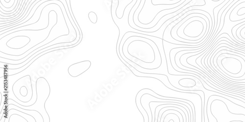 Topographic map background geographic line map with seamless ornament design. The black on white contours topography stylized height of the lines map.