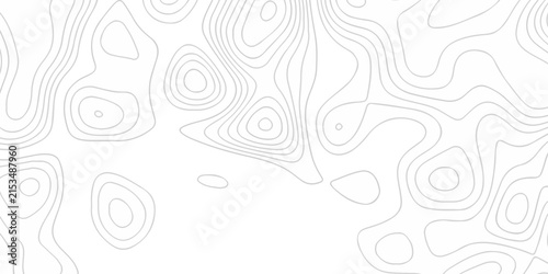 Topographic map background geographic line map with seamless ornament design. The black on white contours topography stylized height of the lines map.