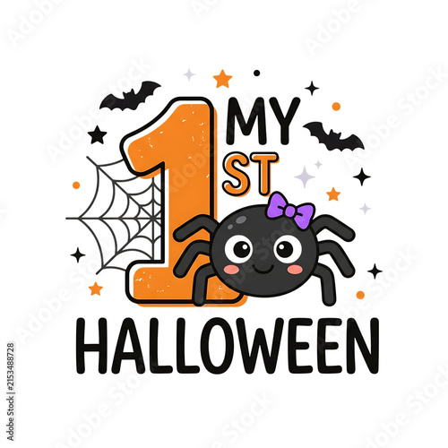 My first halloween cute spider graphic for baby first holiday