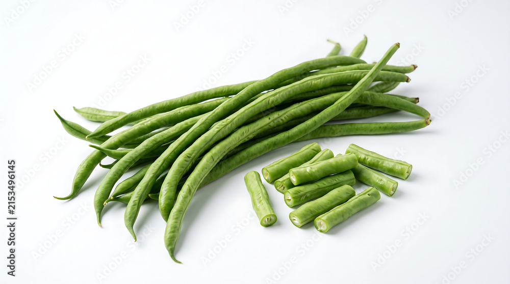 Fototapeta premium green beans on white background