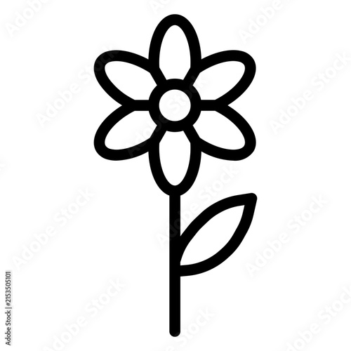 Flower icon. Abstract flower icon isolated on white background.