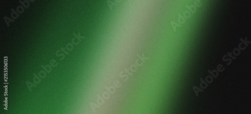 Dark Forest Green and Emerald Abstract Gradient Background with Central Light Beam Featuring Heavy Grainy Noise Texture