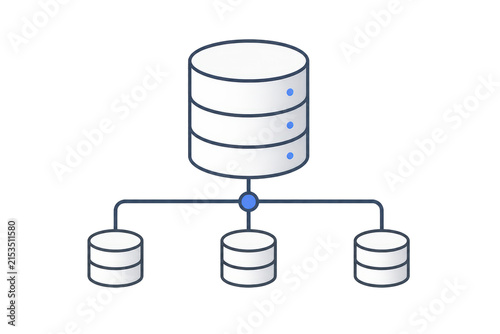 Stacked database server with network connections