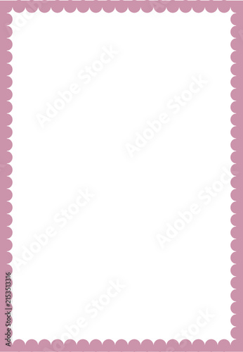 Mauve Pink Scalloped Border Frame Vector - Editable SVG blank template for boutique branding, beauty stationery, romantic invitations, bridal cards, journals, packaging and elegant feminine design