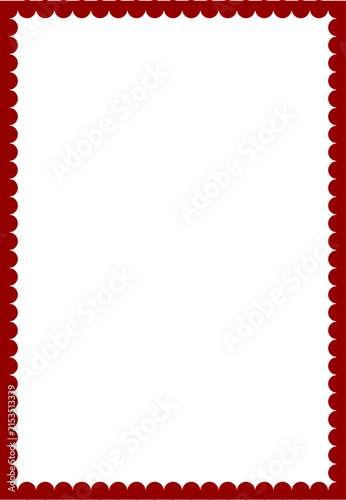 Deep Burgundy Scalloped Border Frame Vector - Editable SVG blank template for luxury invitations, wine menus, elegant branding, wedding stationery, packaging and sophisticated vintage design