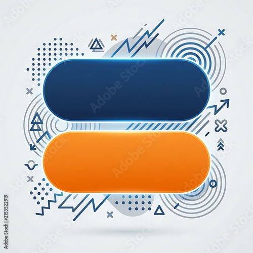 Abstract background with two horizontal glossy buttons for text