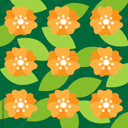 Floral and leaf pattern background