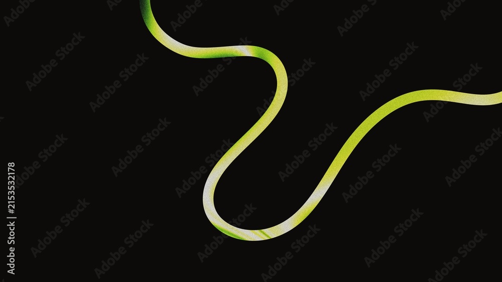 Fototapeta premium Modern black background featuring a flowing lime green and yellow neon wave line with luminous highlights. Perfect for technology, gaming, music, branding, posters, presentations, websites, digital