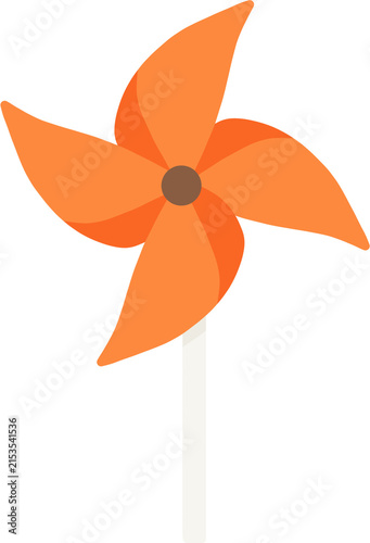 Canvas Print Orange pinwheel toy vector illustration, outdoor play concept