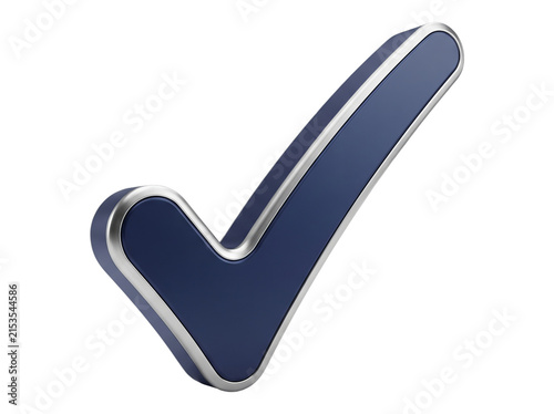 Premium 3D Checkmark Corporate Business Success Icon
