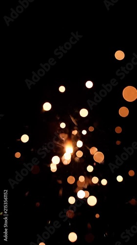 Bright Golden Sparkler Explosion Slow Motion Sequence