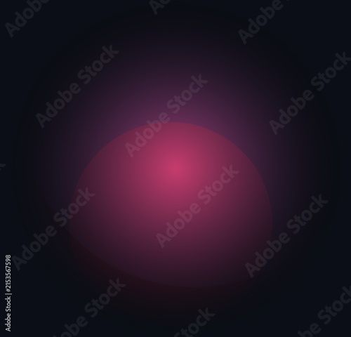 Fotografía Abstract purple glowing sphere on dark background, luminous magenta orb with sof