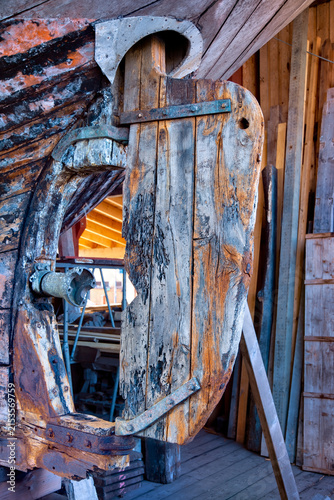 Rudder on old Wooden Boat