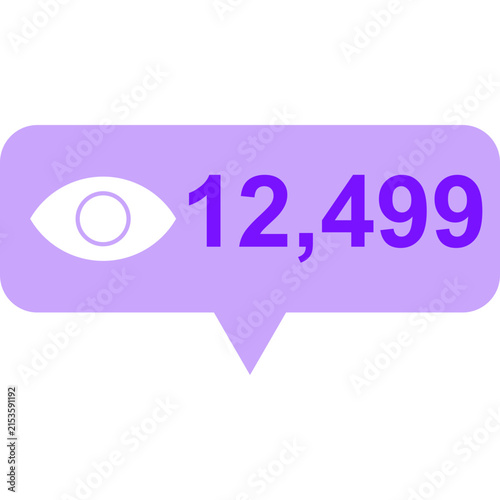 Social Media View Counter with Eye Icon and Views