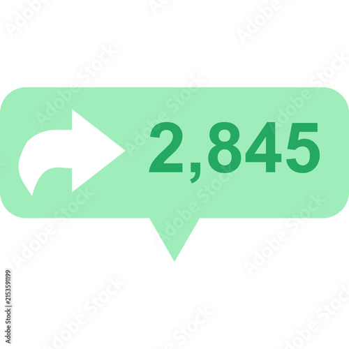 Social Media Share Counter with Share Arrow Icon
