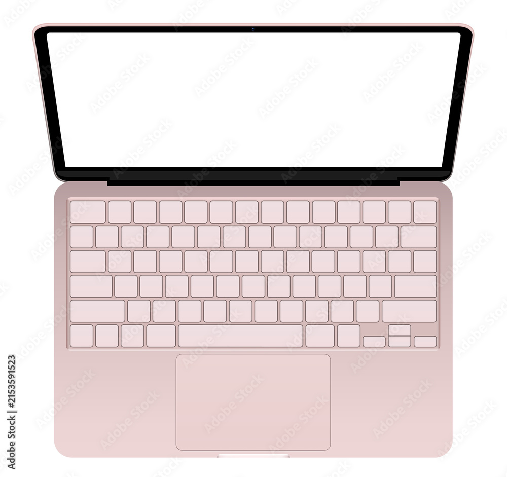 Fototapeta premium Pink laptop screen overlay mockup
