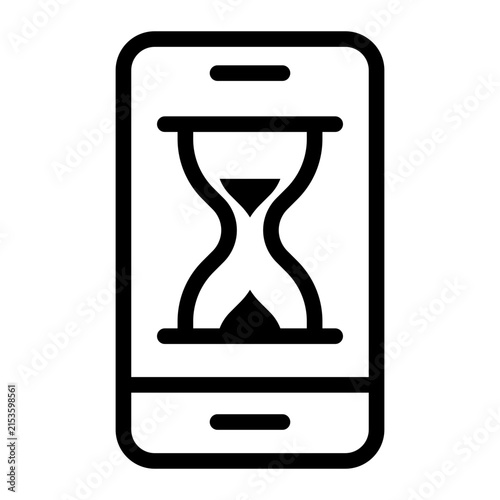 Phone with sand hourglass timer high quality creative design icon line style