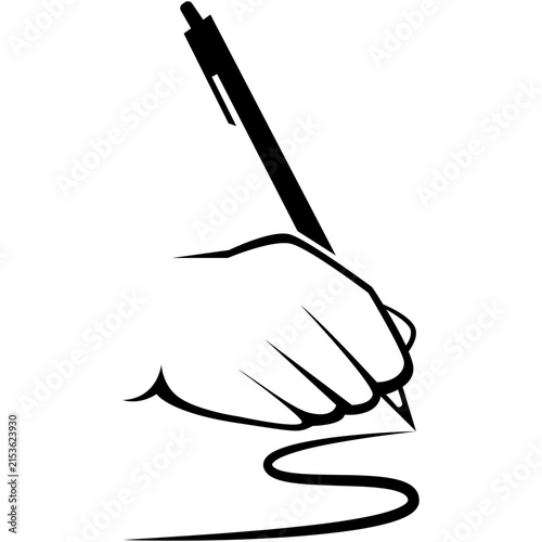 Hand Holding Pencil Drawing Illustration