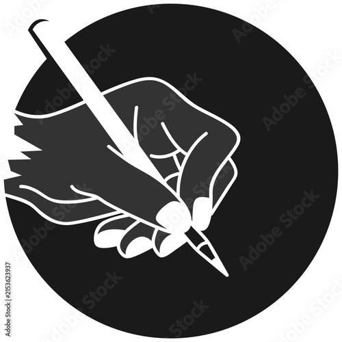 Hand Holding Pencil Drawing Illustration