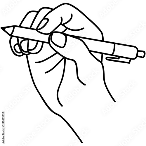 Hand Holding Pencil Drawing Illustration