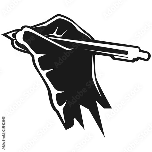 Hand Holding Pencil Drawing Illustration
