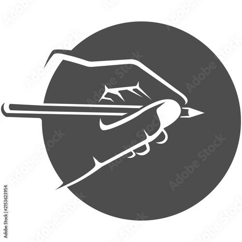 Hand Holding Pencil Drawing Illustration