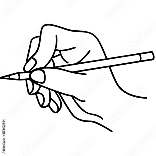 Hand Holding Pencil Drawing Illustration
