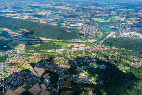 Porta Westfalica, Weserdurchbruch, Luftbild