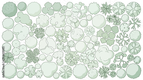 Set of top view tree symbols for architectural or landscape design