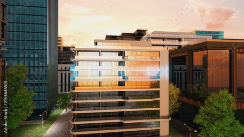 Digital Scanning Effect on Modern Building  3D Architectural Visualization