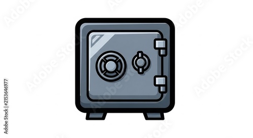 Secure grey metal safe box for valuables