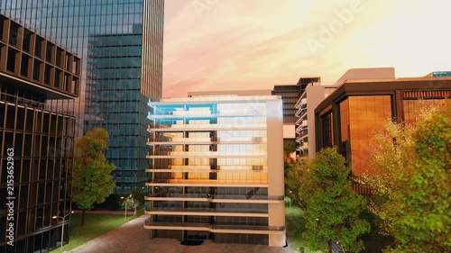Digital Scanning Effect on Modern Building  3D Architectural Visualization