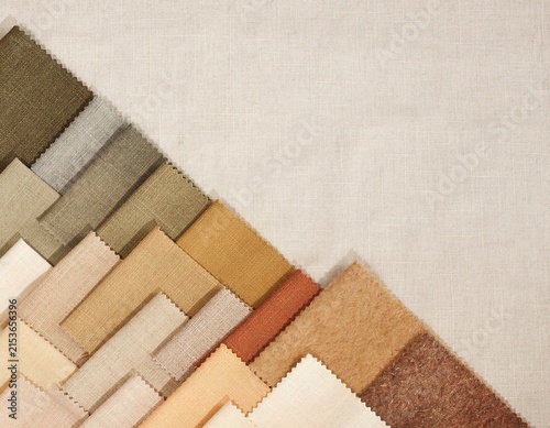 Soft carpet samples arranged diagonally on a neutral background