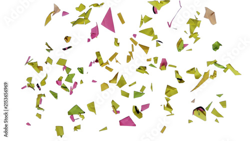 Colorful floral and leaf pattern with flowers isolated on transparent background