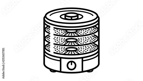Food Dehydrator Outline Vector Illustration