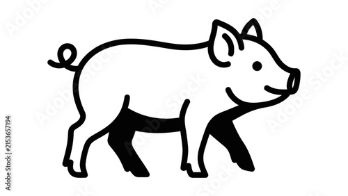 Pig Outline Vector Icon