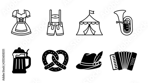 Obraz na płótnie German beer festival icons set