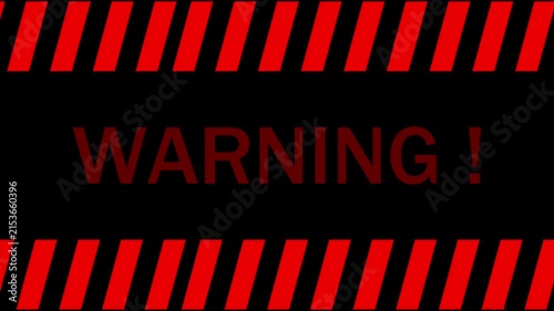 Warning alert Screen Animation with red static lines 4k video