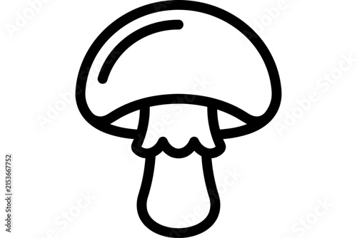 Simple linear outline icon of a mushroom.