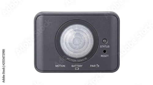 Bild auf Leinwand Dark gray motion sensor device with circular isolated on png transparent backgro