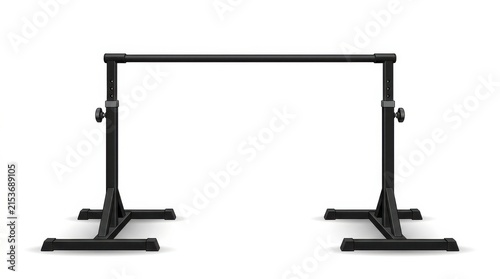 Adjustable black gymnastics bar for home or studio training