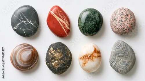 Collection of Eight Unique Polished Gemstones and Rocks.