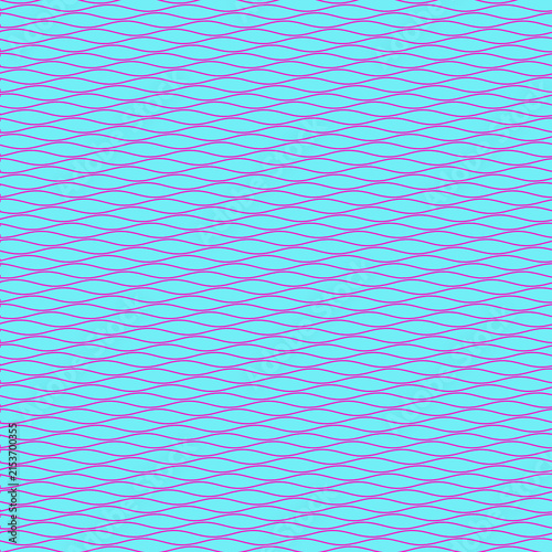 Cyan and Pink Wavy Line Grid Abstract Vector Background