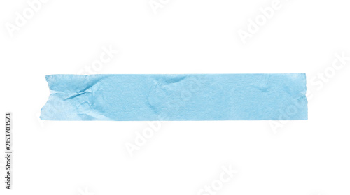 Cuadro en lienzo A single strip of light blue textured washi tape isolated on transparent backgro